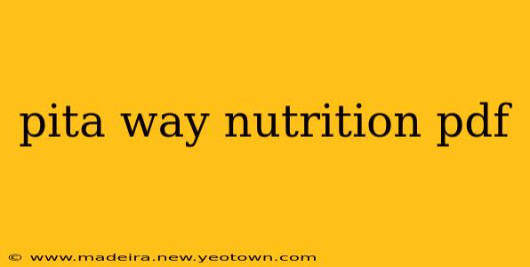 pita way nutrition pdf
