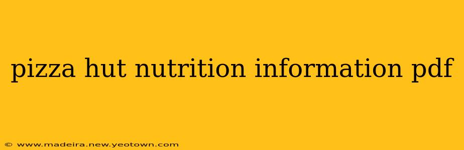 pizza hut nutrition information pdf