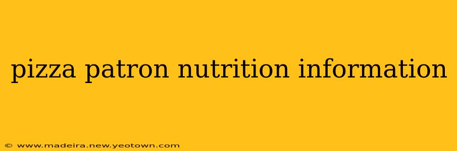 pizza patron nutrition information