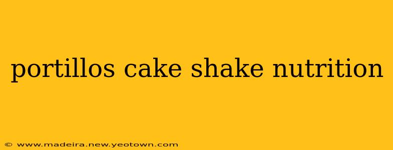 portillos cake shake nutrition