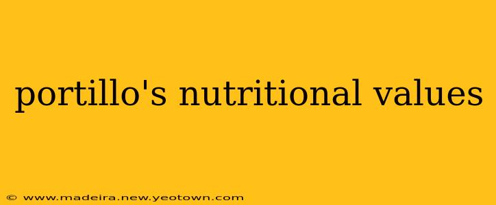 portillo's nutritional values