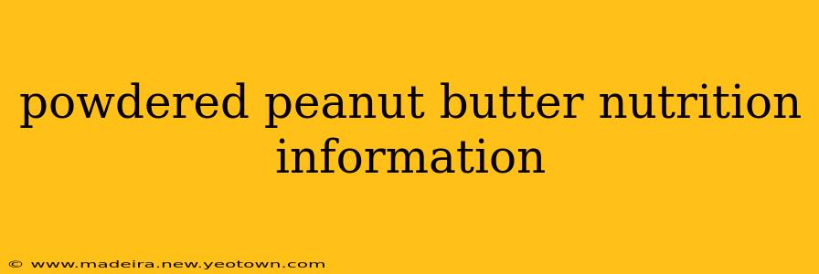 powdered peanut butter nutrition information
