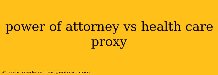 power of attorney vs health care proxy
