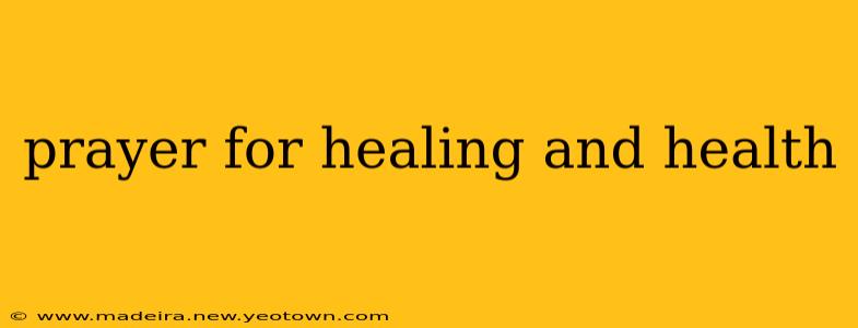 prayer for healing and health