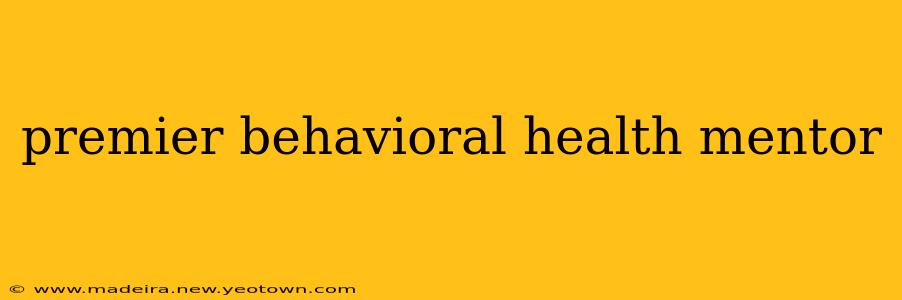 premier behavioral health mentor