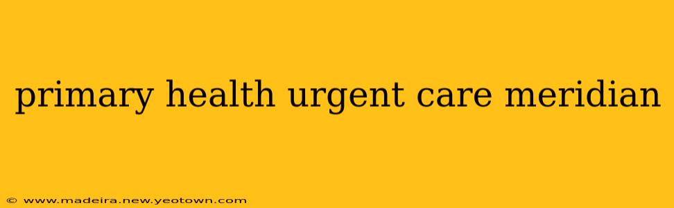 primary health urgent care meridian