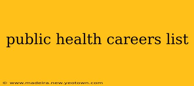 public health careers list