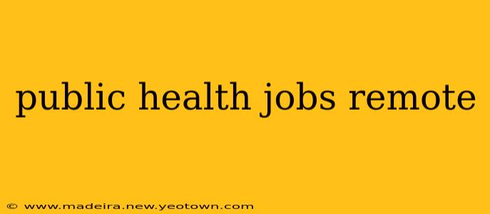public health jobs remote