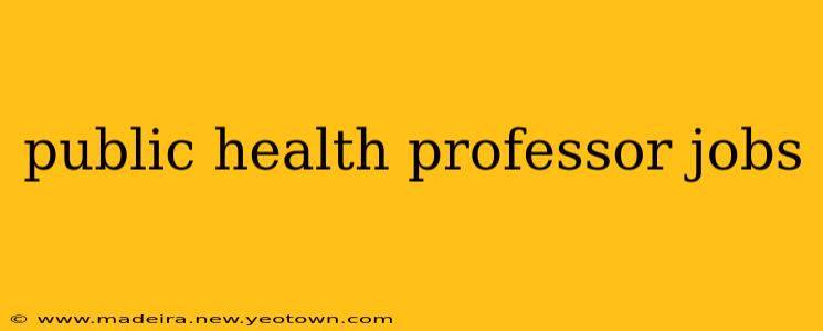 public health professor jobs