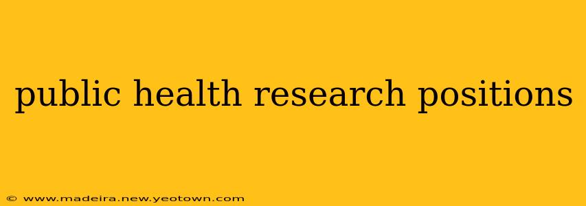 public health research positions