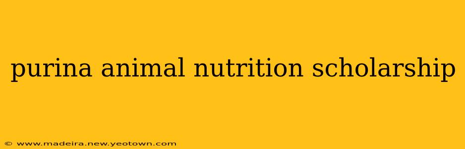 purina animal nutrition scholarship