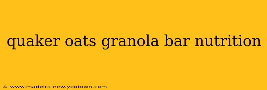 quaker oats granola bar nutrition