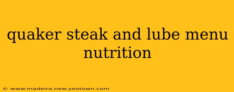 quaker steak and lube menu nutrition