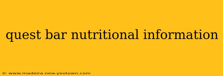 quest bar nutritional information