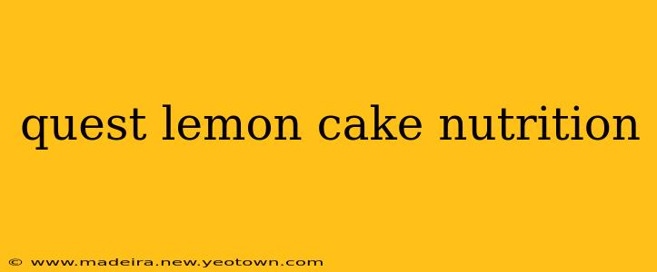 quest lemon cake nutrition