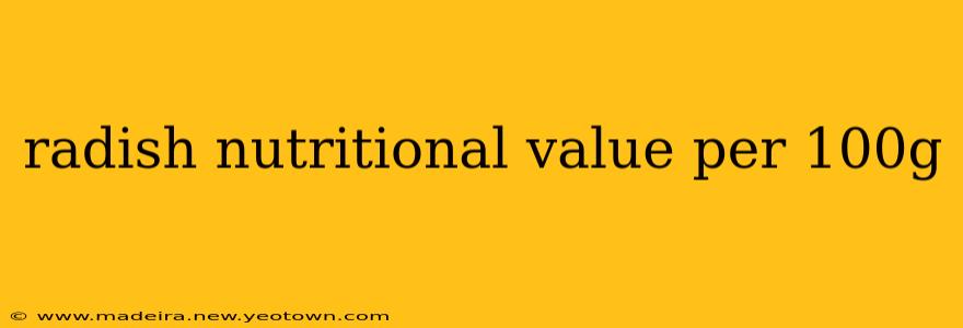 radish nutritional value per 100g