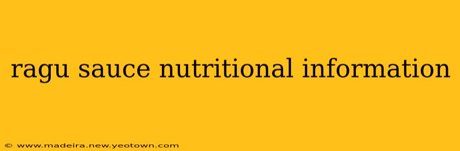 ragu sauce nutritional information