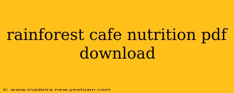 rainforest cafe nutrition pdf download