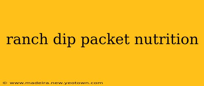 ranch dip packet nutrition