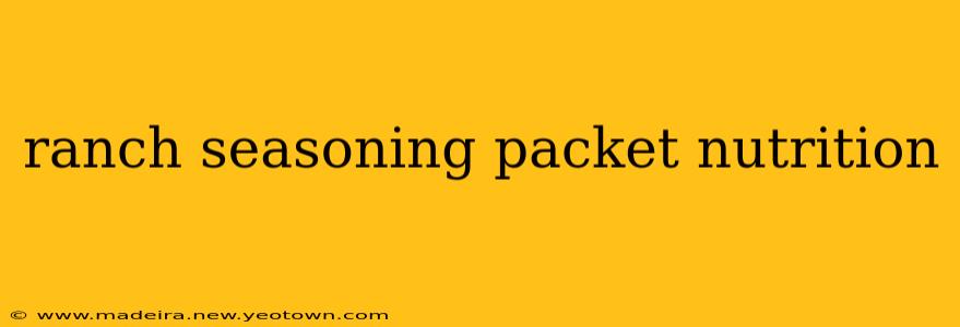 ranch seasoning packet nutrition