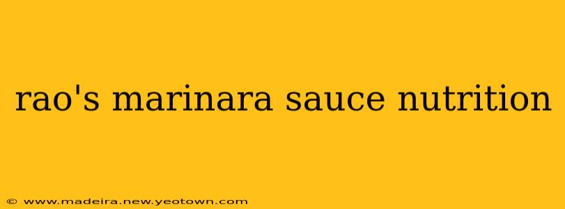 rao's marinara sauce nutrition