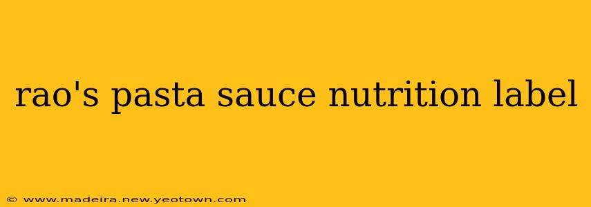 rao's pasta sauce nutrition label