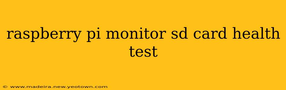 raspberry pi monitor sd card health test