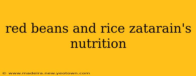red beans and rice zatarain's nutrition
