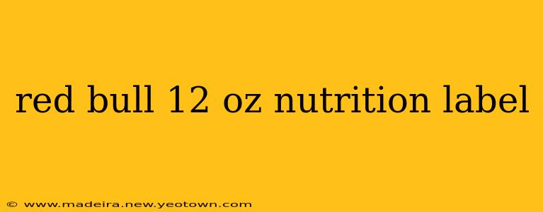 red bull 12 oz nutrition label