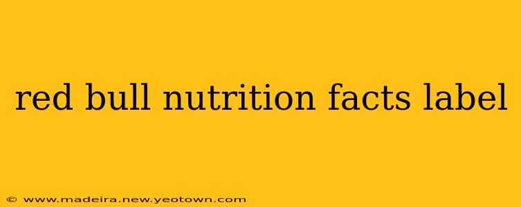 red bull nutrition facts label