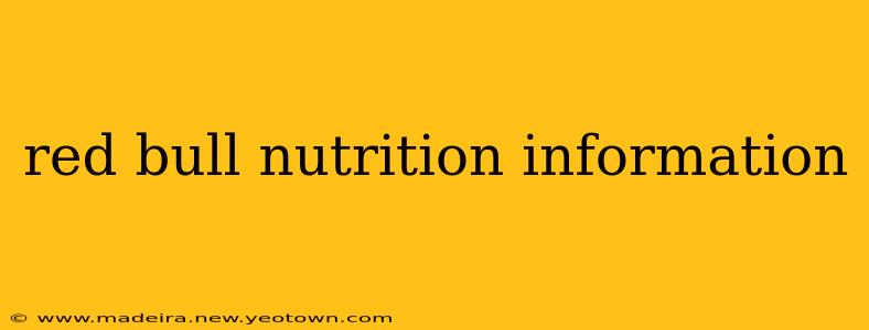 red bull nutrition information