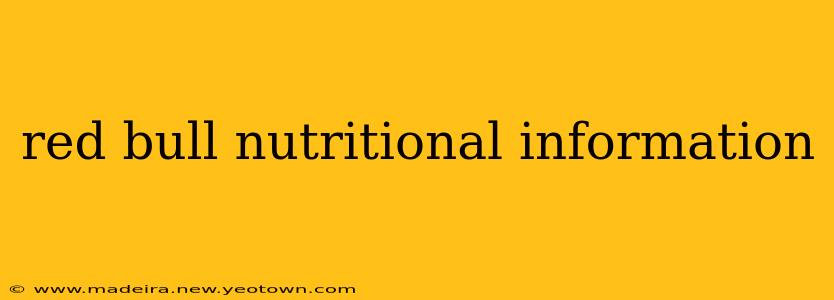red bull nutritional information