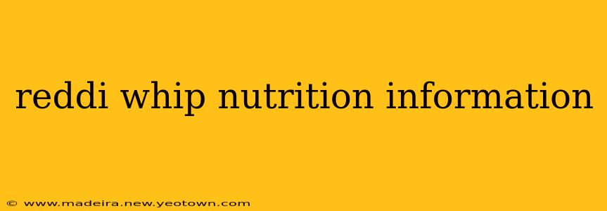 reddi whip nutrition information