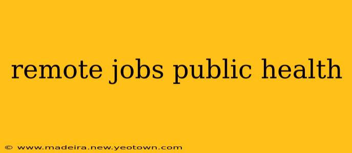 remote jobs public health