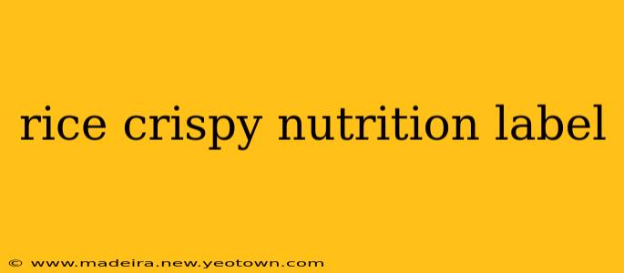 rice crispy nutrition label