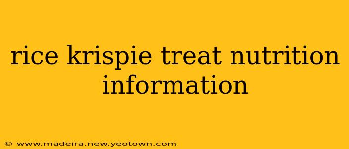 rice krispie treat nutrition information