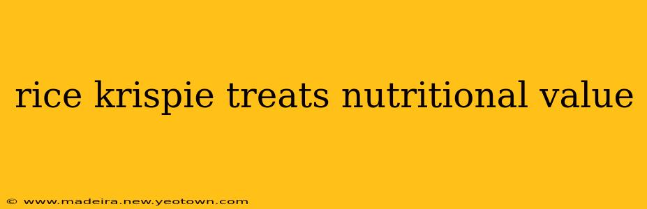rice krispie treats nutritional value