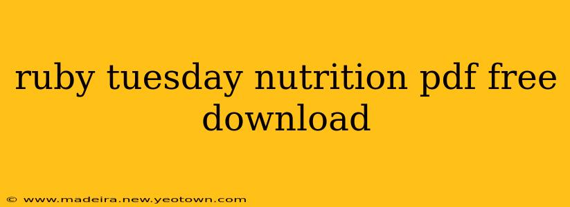 ruby tuesday nutrition pdf free download