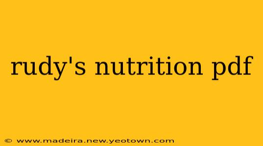 rudy's nutrition pdf