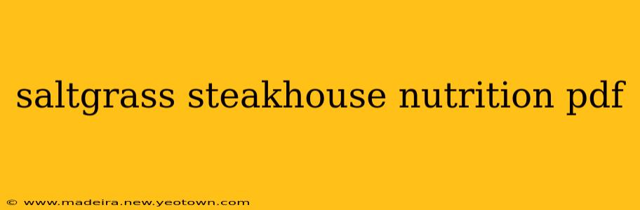 saltgrass steakhouse nutrition pdf