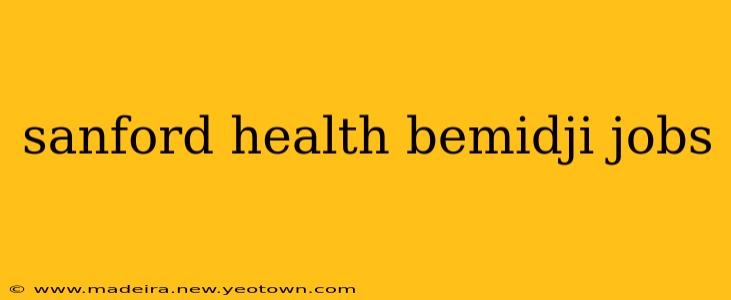 sanford health bemidji jobs