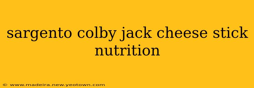sargento colby jack cheese stick nutrition