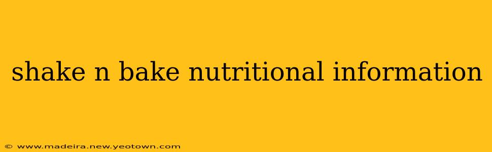 shake n bake nutritional information