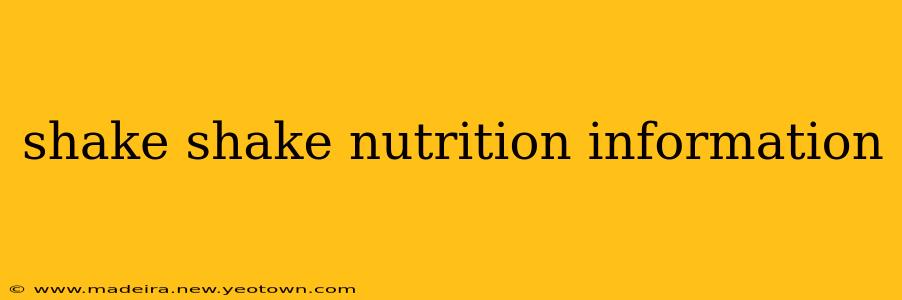 shake shake nutrition information