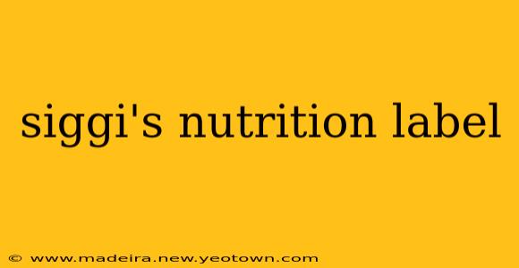 siggi's nutrition label