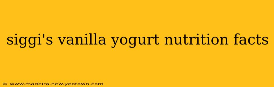 siggi's vanilla yogurt nutrition facts