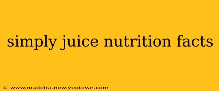 simply juice nutrition facts