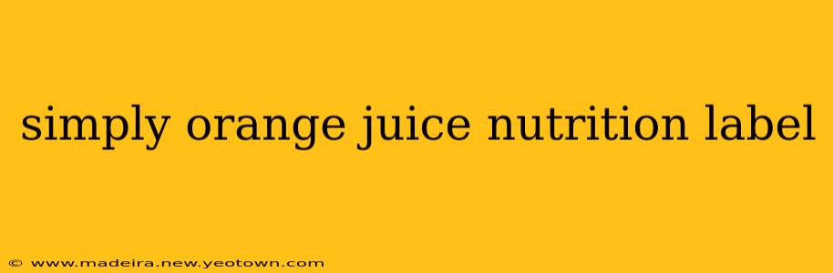 simply orange juice nutrition label