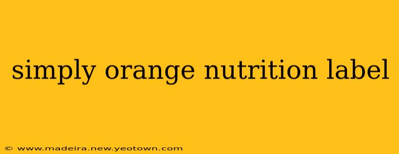 simply orange nutrition label
