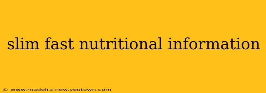 slim fast nutritional information